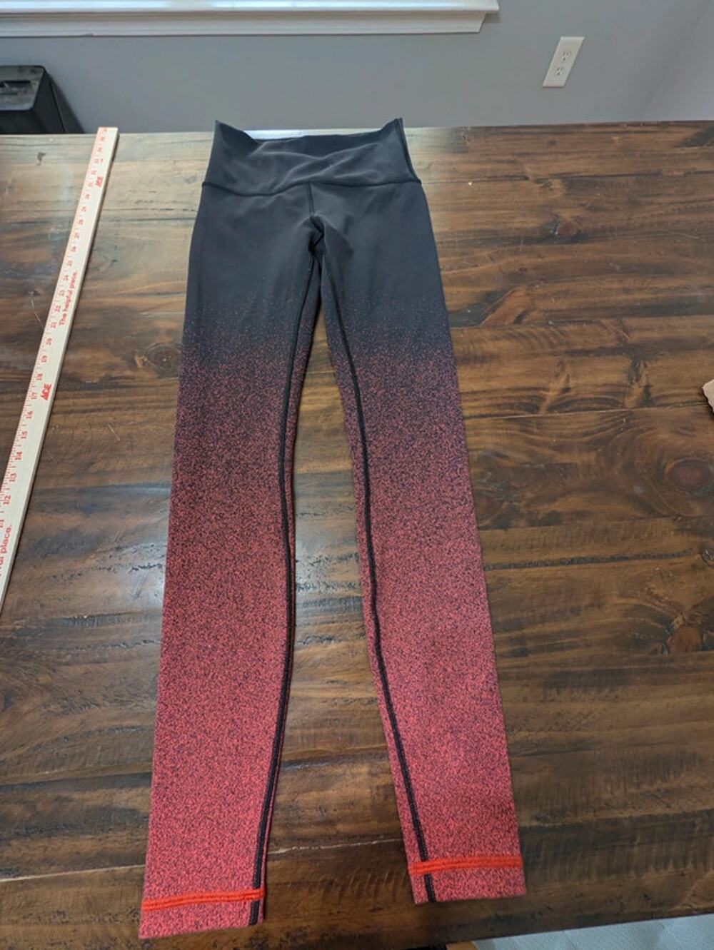 Lululemon Wunder Under High Rise Tight 28 Splatter Ombre Black Red Size 4